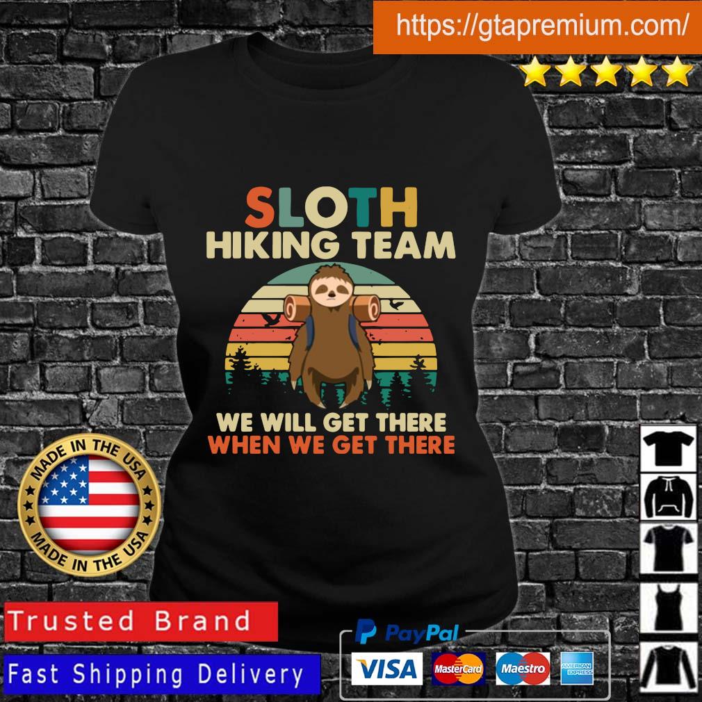 sloth hiking team shirt