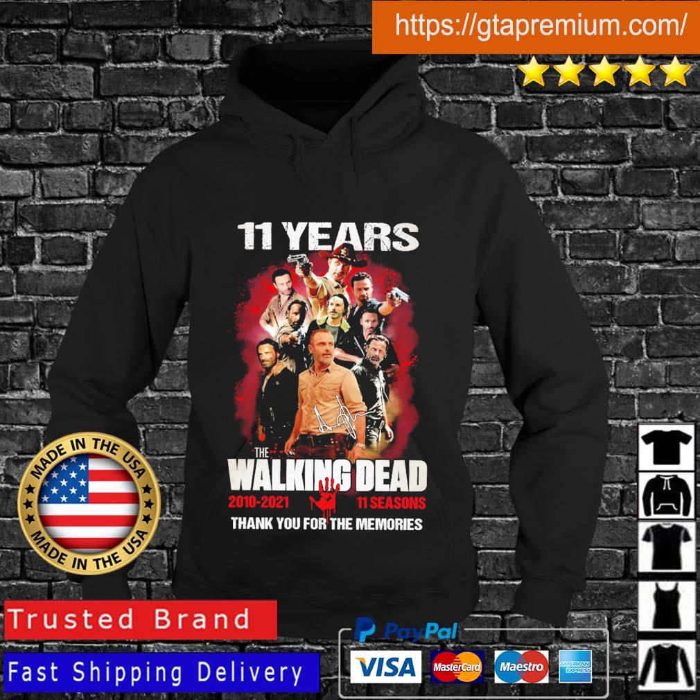 11 Years The Walking Dead 2010-2021 11 Seasons Thank You For The Memories Signature Shirt Hoodie