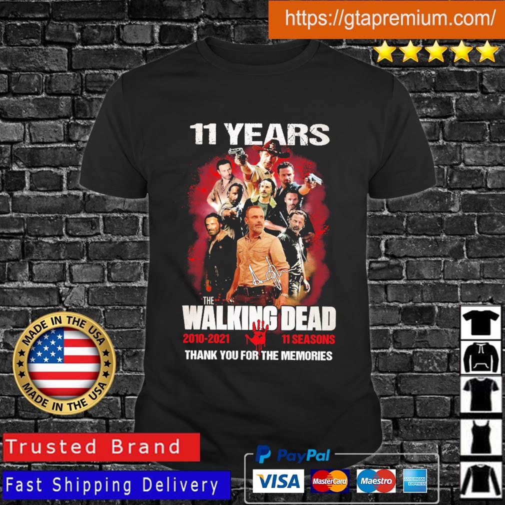 11 Years The Walking Dead 2010-2021 11 Seasons Thank You For The Memories Signature Shirt