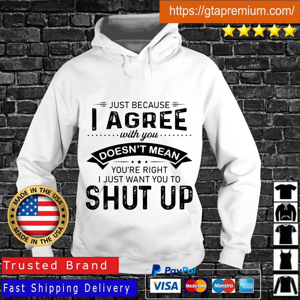 Just because I agree doesn't mean you're right I just want you to shut up shirts Hoodie